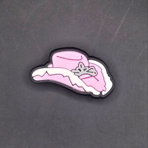 (5/$15) Pink Cowgirl Hat Croc Charm